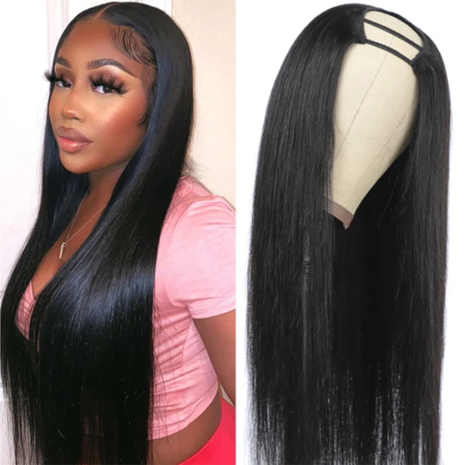 

Alipretty U Part Wig Human Hair Wig Bone Straight Hair Wigs Glueless Brazilian Wigs On Sale Full Machine Made Wig For Woman