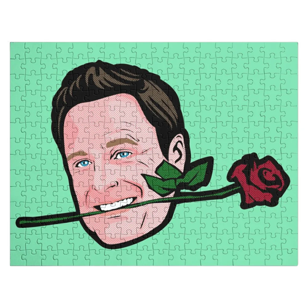 Chris Harrison biting a rose. The Bachelor themed gift / card / sticker / apron and more! Jigsaw Puzzle Personalised Toys 18pcs kawaii seal sticker pack animal themed square vertical and round decals for journals notebook and laptops