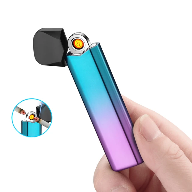 Accendino ricaricabile USB Dual Arc accendino elettrico Smart Display Touch  accendisigari accessori per fumatori ricaricabili - AliExpress
