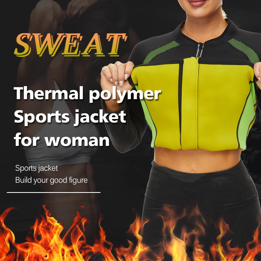 NINGMI Women Sauna Shirt Waist Trainer Sweat Shirt for Weight Loss Hot Thermo Shirt Fitness Shaperwear Fat Burning Sauna Jecket