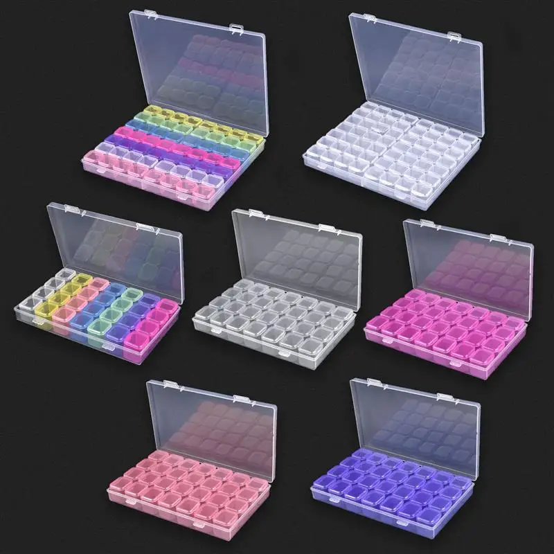 28 Slots Adjustable Plastic Storage Box Storage Box Case For Jewelry Diamond Embroidery Craft Bead Pill Holder Tool