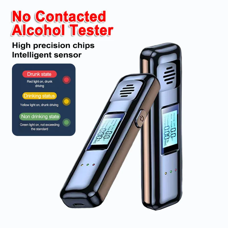 Non-Contact Breath Alcohol Tester with LCD Digital Display Alcohol Meter Accuracy Breathalyzer Diagnostic Tool Type C Charging