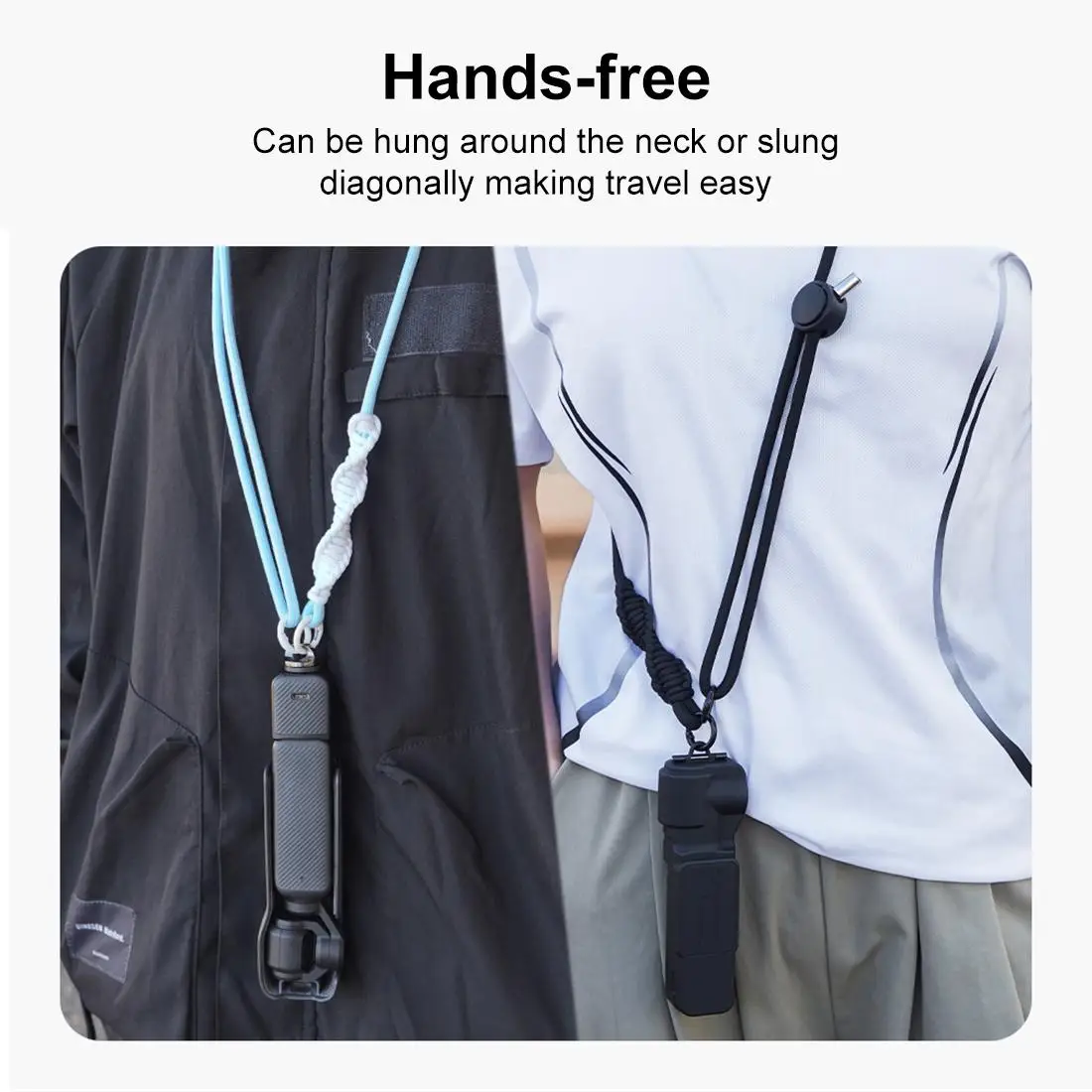 PULUZ Sports Camera Lanyard Long Adjustable Anti-lost Rope for DJI OSMO Pocket 3 / Insta360 X5