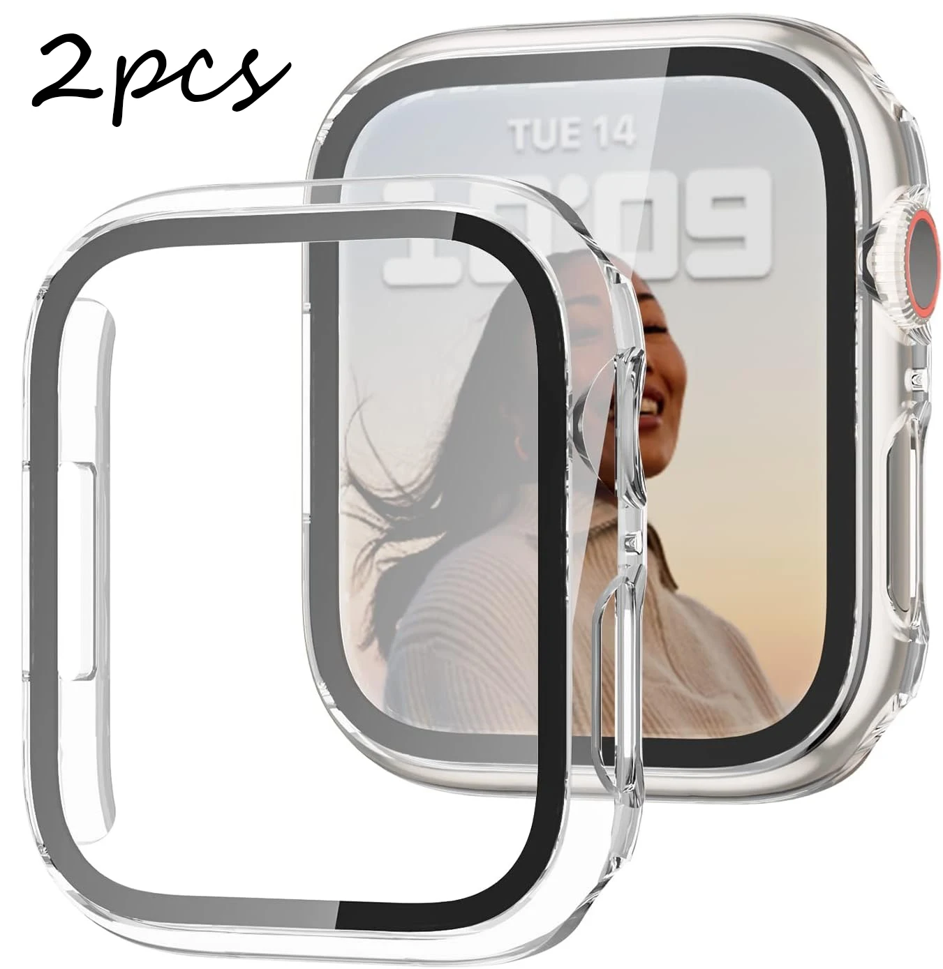 2-Pack Durable Shockproof Case with Tempered Glass Screen Protector