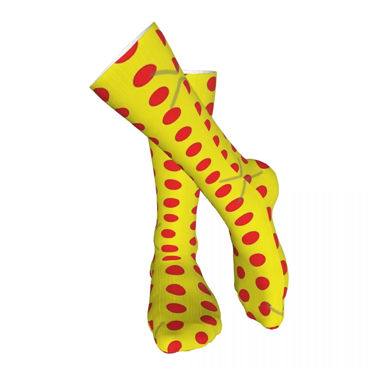 

Classic Red And Yellow Polka Dot Pattern Adult Stockings Moisture absorbent Suitable For Sports Thigh High Socks All Seasons