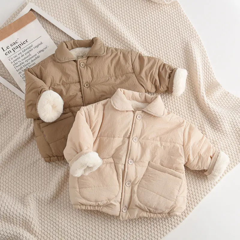

Один для каждого человека ~ детское утепленное хлопковое Стеганое пальто на флисовой подкладке 2023 Новинка Мужская и женская зимняя детская хлопковая одежда