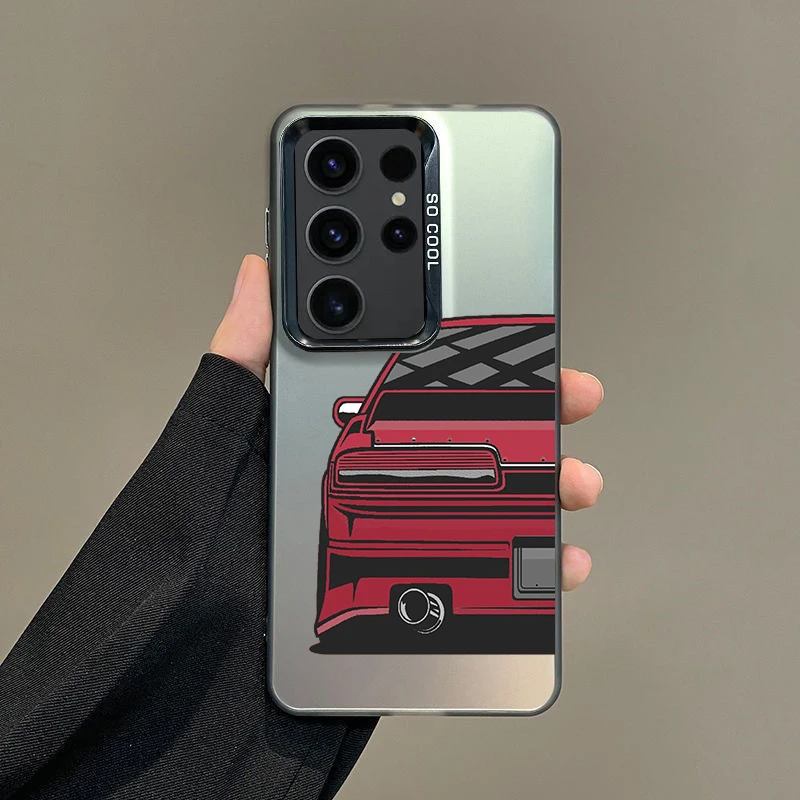 Silver IMD Phone Case with JDM Sports Cars Design