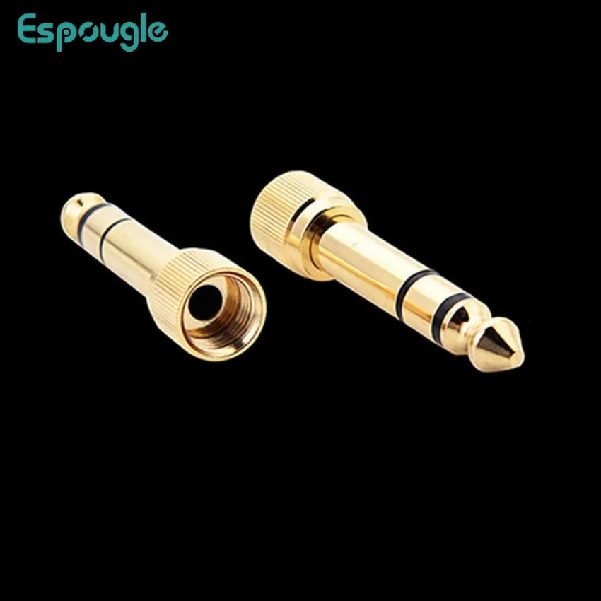 

500 шт. золотистый 6,35 мм штекер на 3,5 мм гнездо стерео аудио наушники винт адаптер конвертер для миксера DJ наушников