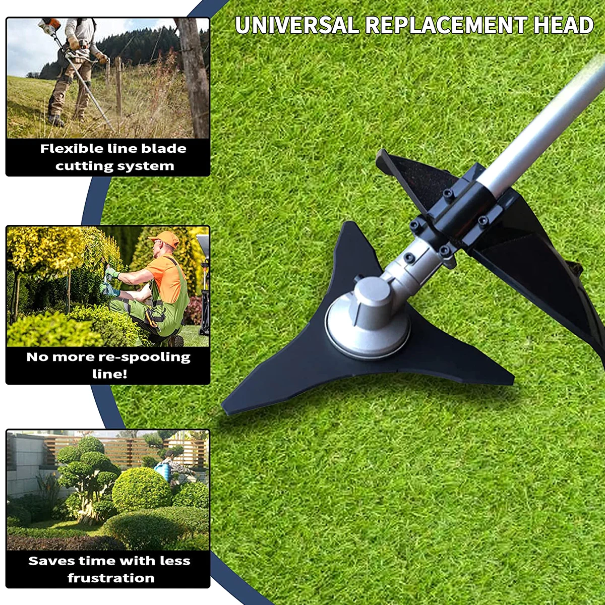 2 Pack 3 Teeth Brush Cutter Blades 10 Inch Manganese Steel Weed Eater Blade Sharp Weed Trimmer Head Lawnmower Accessories for 5