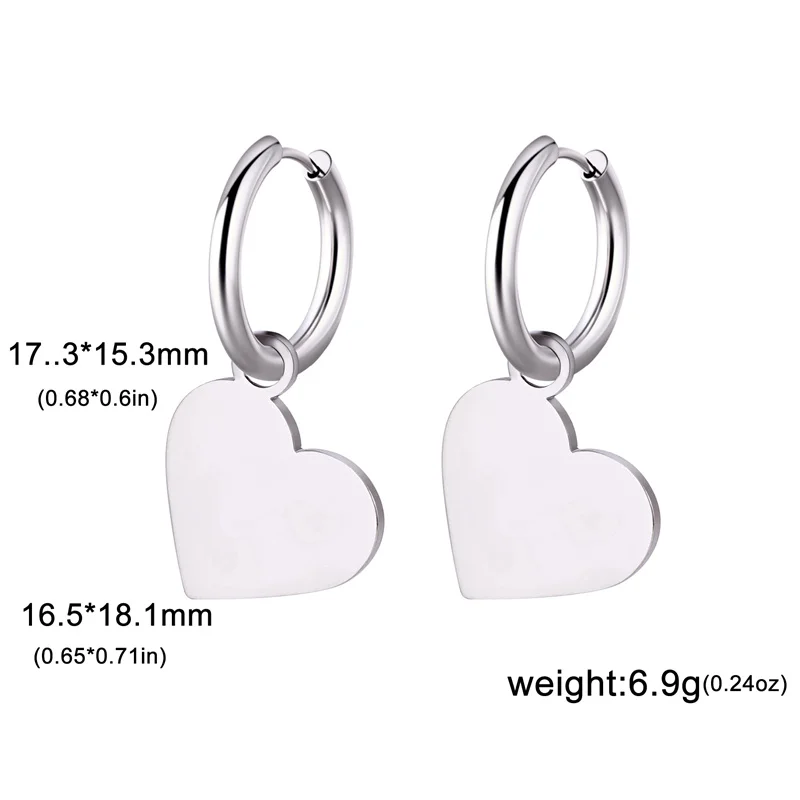 Gothic Punk Kreis Herz Edelstahl Ohrringe für Frauen minimalist ische Sonne Blume Anhänger Charme Ohrringe Schmuck Party Geschenke – Detail 32