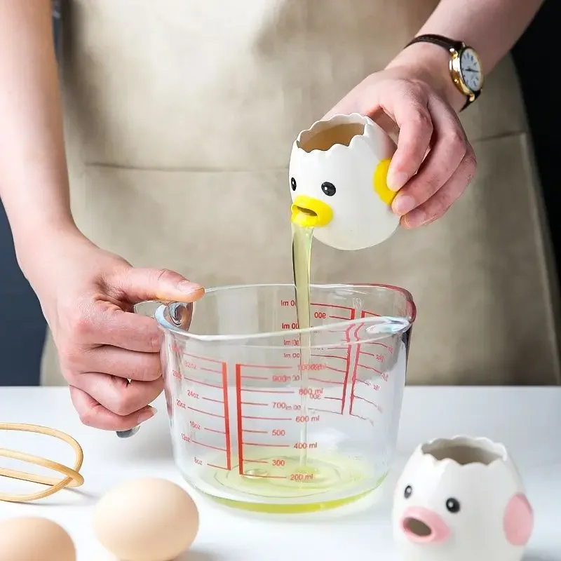 Egg White Separator Cute Cartoon Model Kitchen Accessories Easy Separation Egg Whites and Yolks Ceramics Cooking Kitchen Tool egg separator