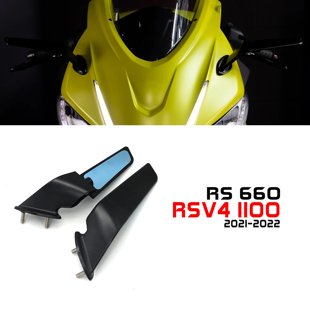 

RS660 Accessories Motorcycle Stealth Mirrors for Aprilia RS 660 RSV4 V4 1100 2021-2023 Adjustable Sports Winglets Aluminum