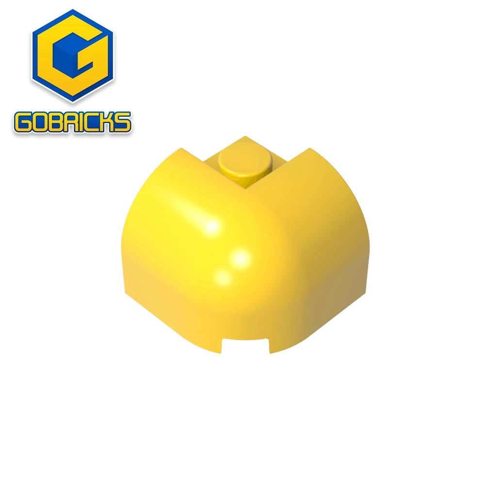 Gobricks GDS-2181 Ziegel gebogen 2 x 2 x 1 1/3 mit gebogener Oberseite – Ecke, kompatibel mit Lego 67810, baut Bausteine zusammen