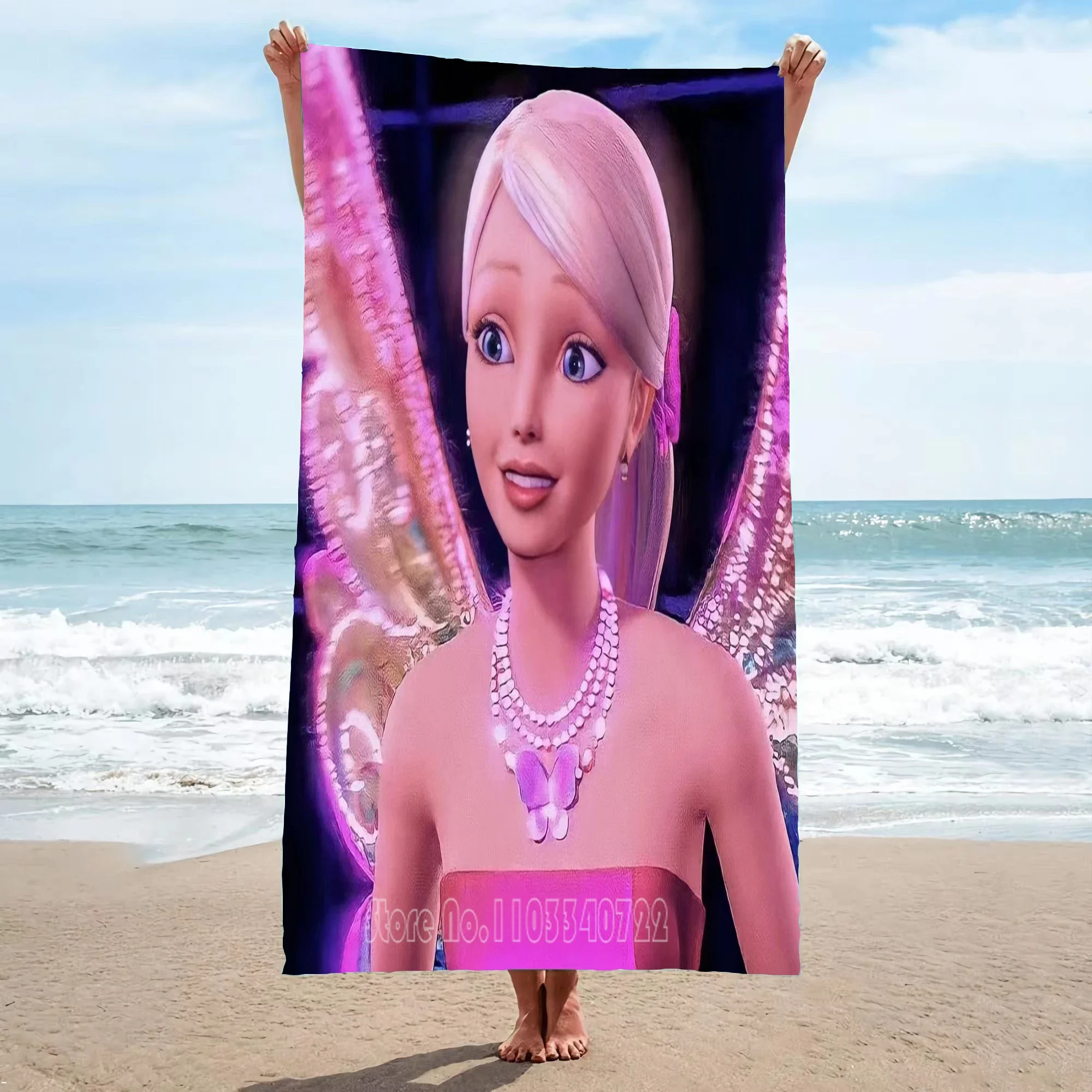 

Пляжное полотенце Disney для Барби, милый мультяшный кавайный Декор для комнаты, банные полотенца для рук для девочек, для ванной, сказочная принцесса, домашний душ