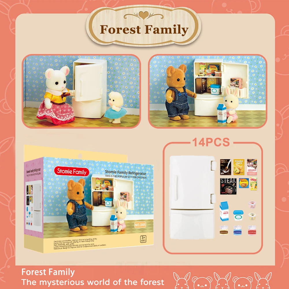 1:12 Scale Dollhouse Miniature Furniture Villa House Bunny Reindeer Kitchen Food Picnic Car Accessories Simulation Set For Gifts 5