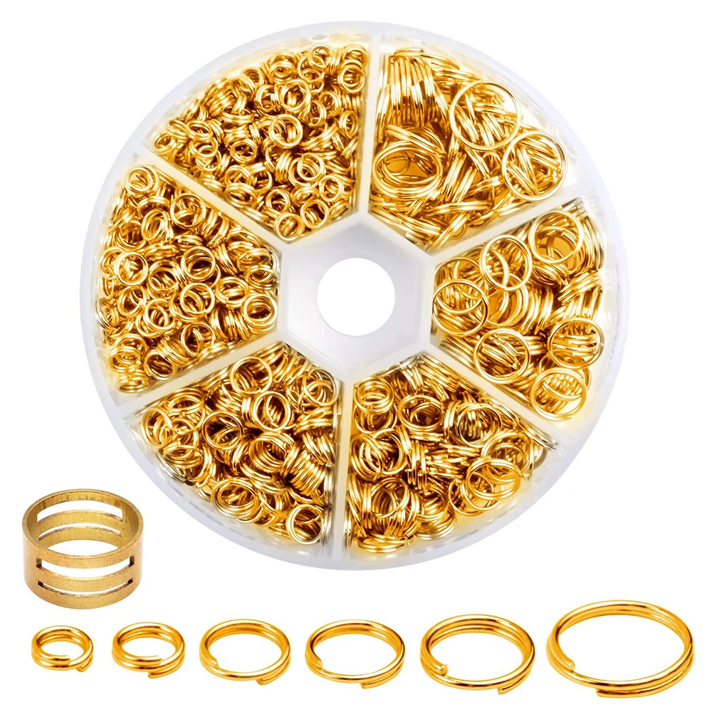 

1 Box (100g) 6 Sizes Double Loop Jump Ring Small Split Key Rings Connector with a Jump Ring Opener Tool for DIY Jewelry Making