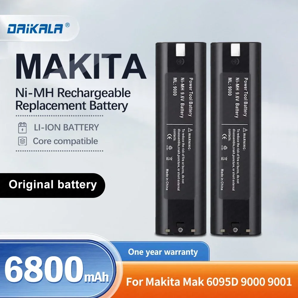 

9.6V 3600mAh Ni-MH Rechargeable Replacement Battery for Makita Mak 6095D 9000 9001 9002 9033 9034 632007-4 9600 193890-9 5090D