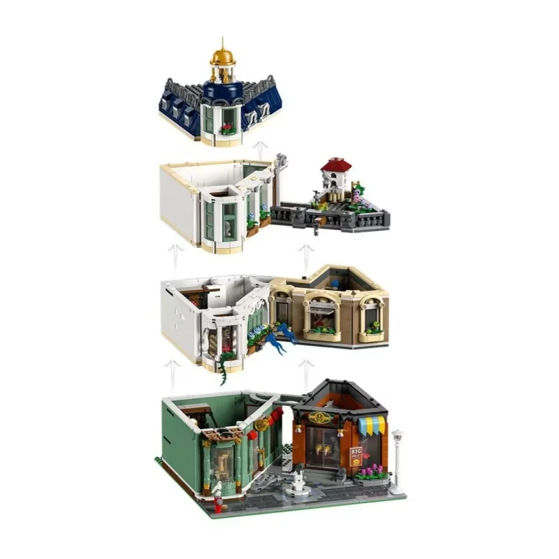 2026NEW MOC 11371 3456PCS 쇼핑 스트리트 코너 스트리트 대체 빌딩 블록 모델 어린이 조립 장난감 생일 선물