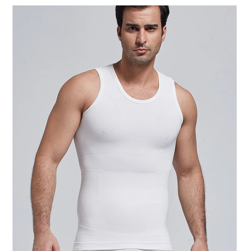 Men Body Shaper Slimming Corset Chest Binder Underwear Seamless Control Abdominal Tank Tops