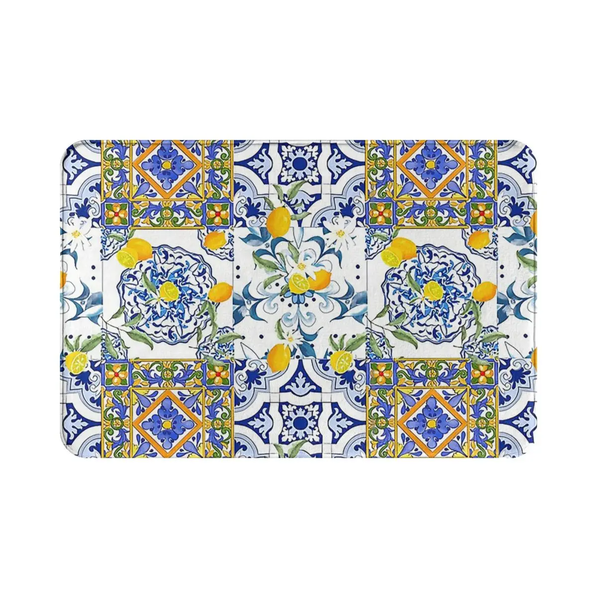 Morocco Lemon Fruit Pattern Doormat Entrance Door Home Decoration Anti-Slip Bathroom Mat Kitchen Floor Mat Small Carpet