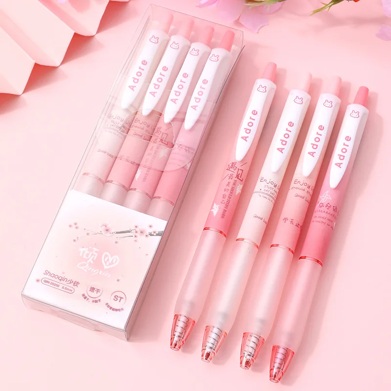 

4 Pcs/pack 0.5mm Love St Tip Mechanical Gel Ink Pen School Office Writing Supplies Gift Stationery Art Deco Gel Pens
