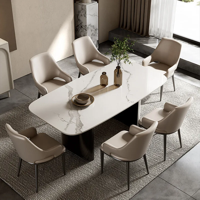 Modern minimalist dining table chairs home dining rooms, light luxury style backrest chairs, internet famous makeup stools