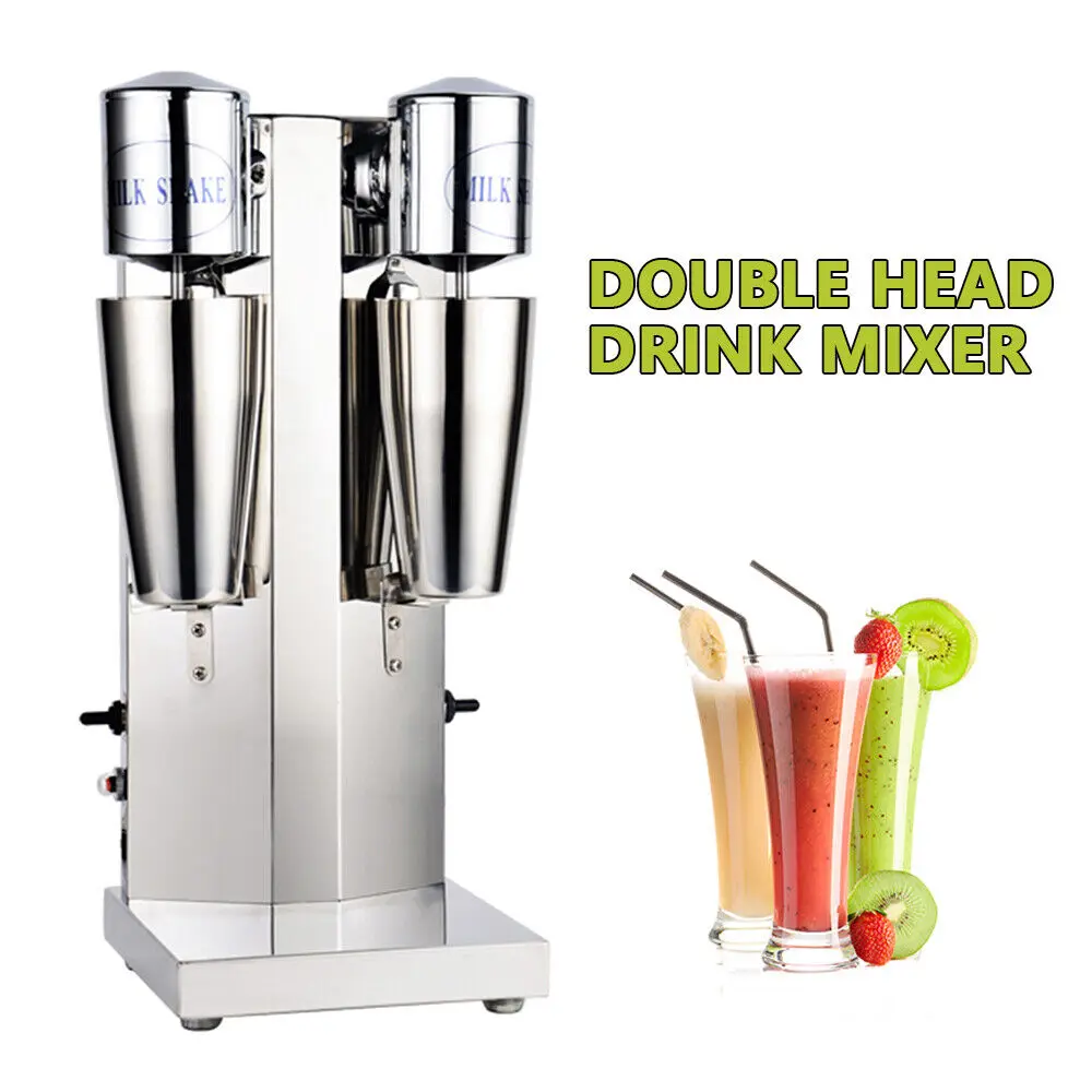 

Commercial Blender Double Head Drink Mixer Ice Cream Mixing High Speed Mixer Milkshake Maker Stainless Steel 360W 110V 60HZ