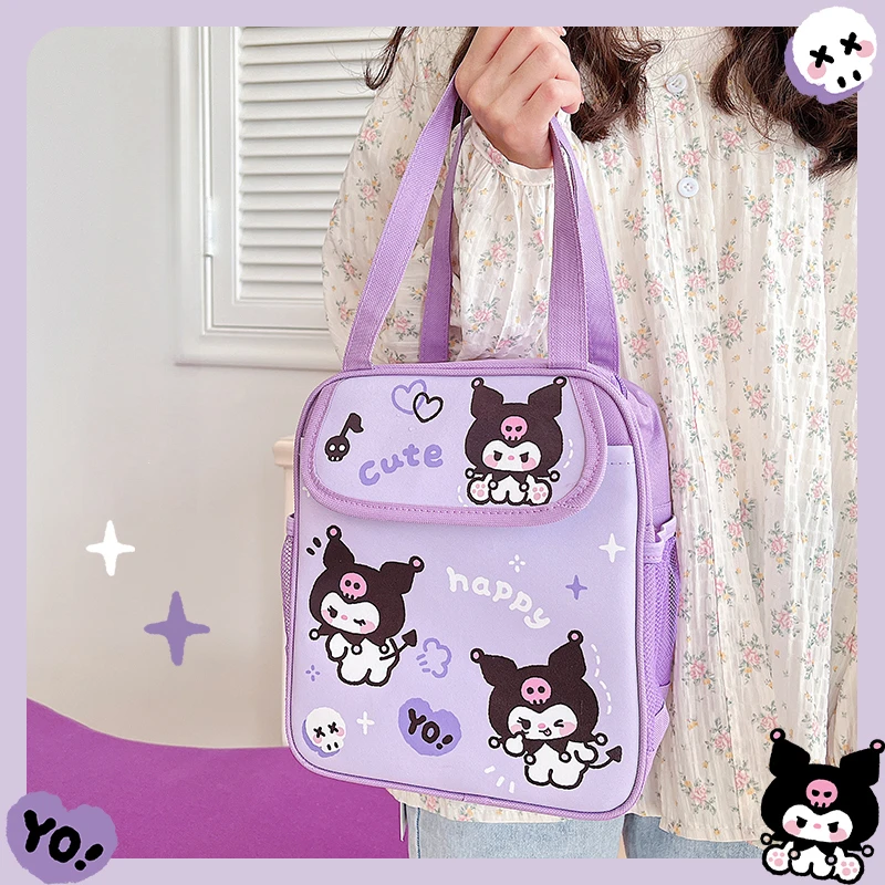 

Sanrio Cinnamoroll Kuromi Student Lunch Bento Bag Cartoon Anime Pochacco Convenient Portable Large Capacity Insulated Bento Bag