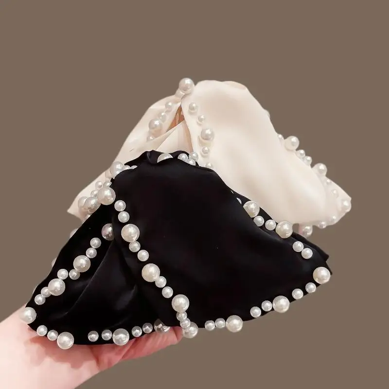 �� Französische Satin-Haarspange mit großer Schleife, süßer Hai-Clip für Damen für Pferdeschwänze – Detail 3