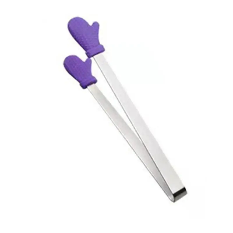 1/3pc Mini Pinze In Silicone In Acciaio Inox a Forma di Mano Pinze Per Alimenti Cucina Barbecue Bistecca Frtura Clip Barbecue Snack Ghiaccio Candy Clip