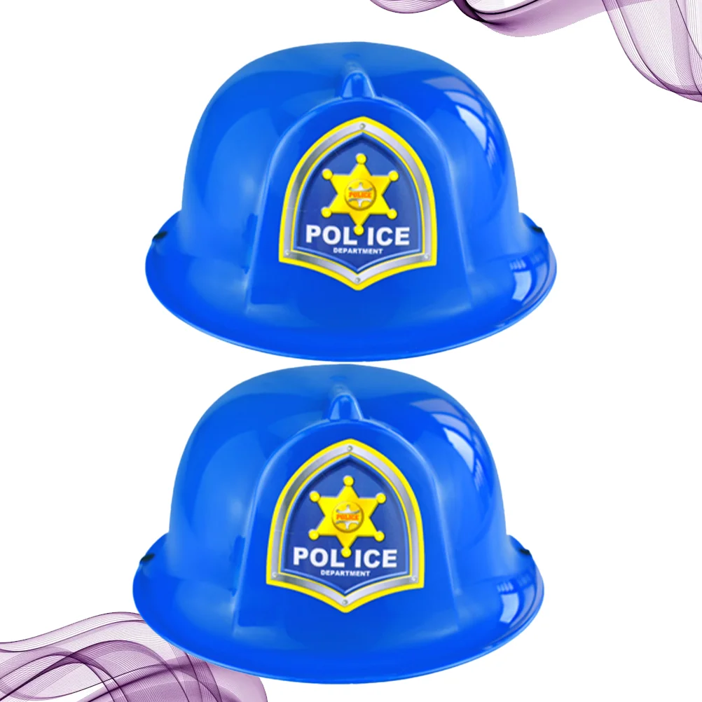 2pcs Simulation Police Hats Kids Role-play Safety Fun Cosplay Props Helmets Toys Gift for Children Day (Police Hat
