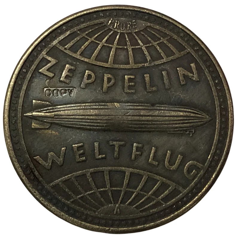 1929 Germania 5 Reichsmark Zeppelin Pattern Strike Copy