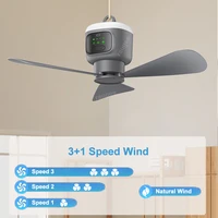 Ventilateur de plafond portable sans fil 12000 mAh pour tente de camping, rechargeable, avec éclairage et télécommande 2