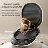 220V Electric Skillet with Dual Heating Surfaces and Removable Non-stick Plate for Pancake Griddle Home Use 34cm Large Caliber 2