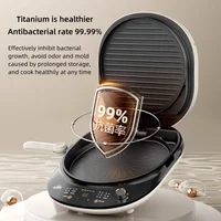 220V Electric Skillet with Dual Heating Surfaces and Removable Non-stick Plate for Pancake Griddle Home Use 34cm Large Caliber 2