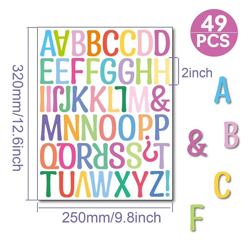 2 inches Waterproof Alphabet Letter Number DIY Personalized Name