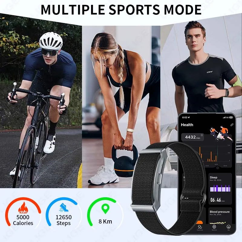 LIGE Smart Bracelet Heart Rate Blood Oxygen Health Monitoring Wristband Fitness Sports Band Waterproof Smart Watch For Men Women