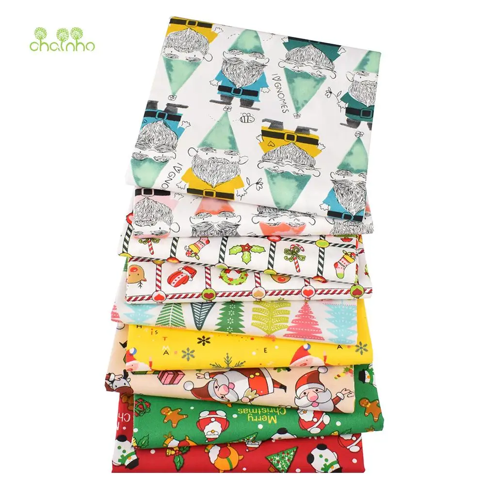 Chainho,Printed Twill Weave Cotton Fabric,Patchwork Cloth,DIY Sewing Quilting Material,Christmas Series,2 Specification,CC131