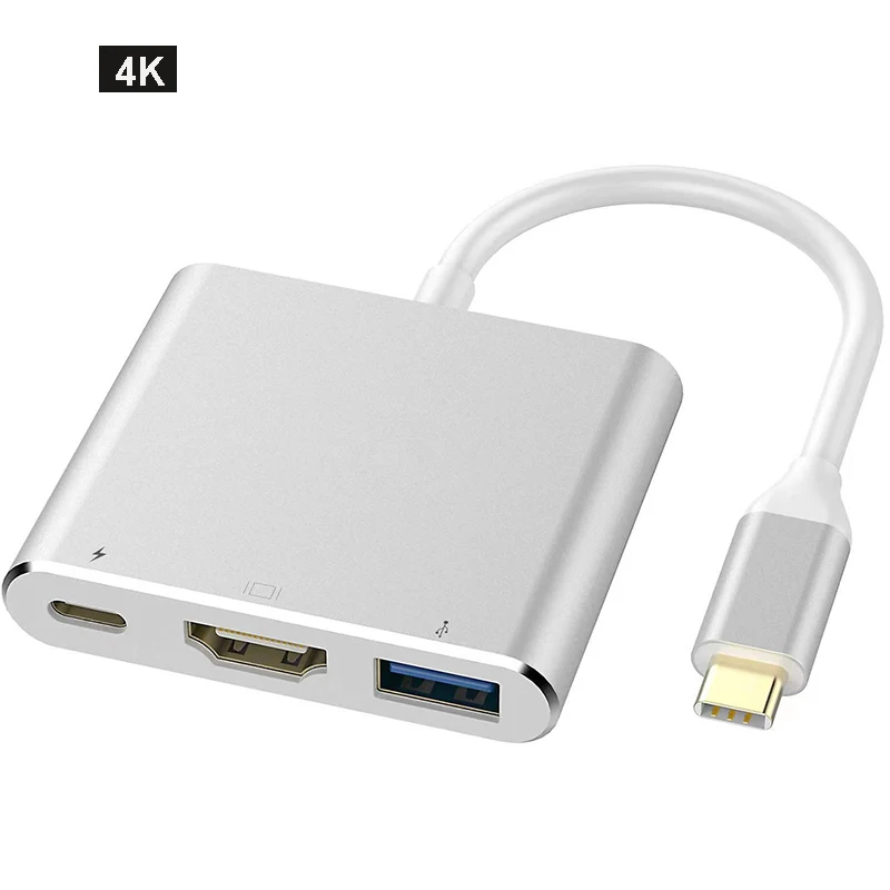 3 in 1 Typ C 3,0 Hub mit HDMI 4K Splitter USB Disk Kartenleser PD Ladegerät Dock Typ C zu HD Konverter verlängern otg Adapter – Detail 12