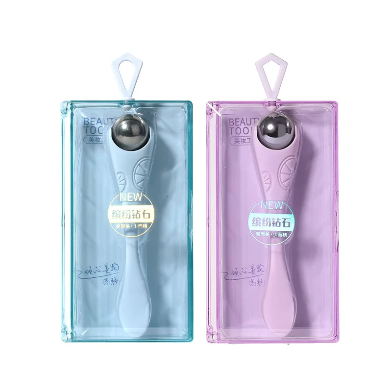 LMLTOP Dual-Head Eye Cream Massage Stick Spoon Mask Auxiliary Roller Ball Stick Waterproof PVC for Eye Care Facial Mask