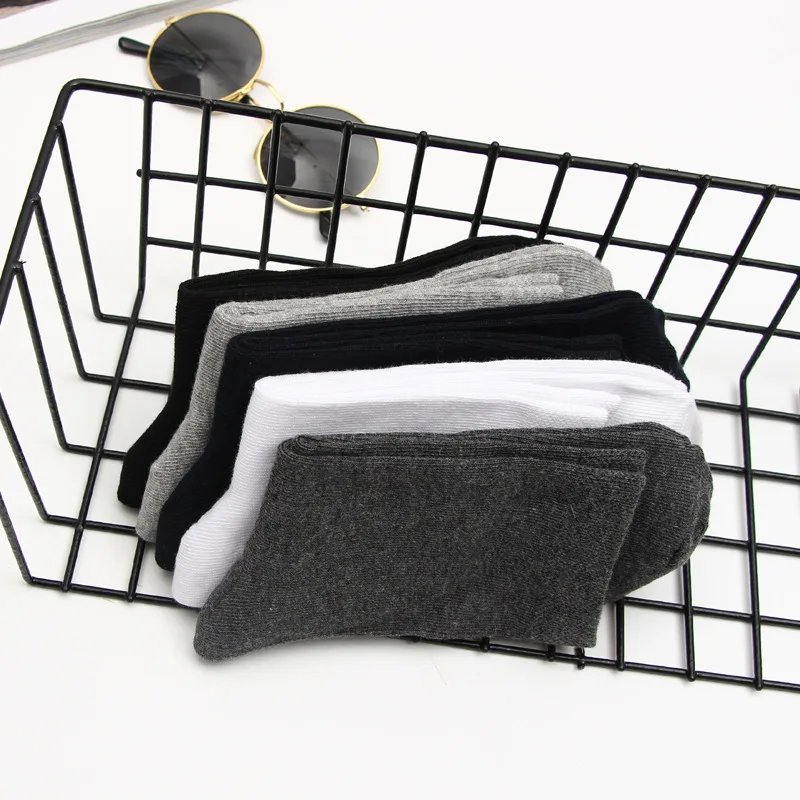 

Men Combed Cotton Business Socks Comfortable Soft Breathable Solid Color Spring And Summer Mid-tube Socks