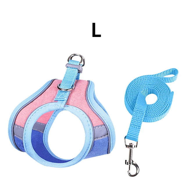 Rabbit Walks Adjustable Bunny Harness and Leash Set Double Buckle with Reflective Strips Rabbit Vest Pets Stuff Suitable 6