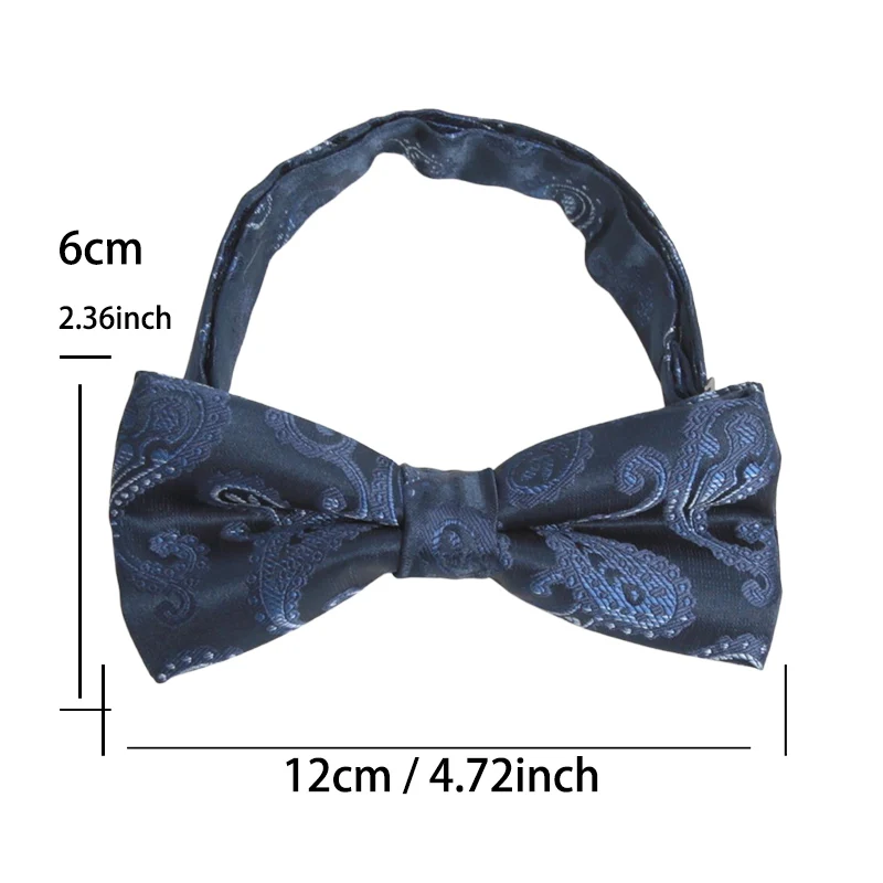 Men Elegant Blue Adult Bowtie Classic Fashion Wedding Party Formal Satin Gift Plaids Adjust Neck Bow Tie Business Accessories