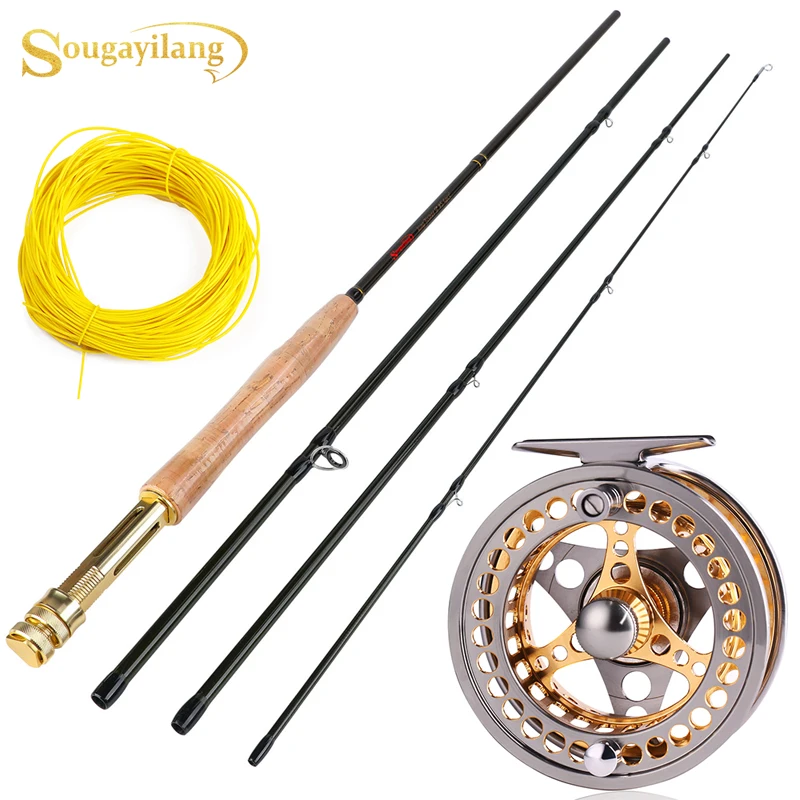 Sougayilang Fly Fishing Rod Reel Line Combo 4 Section 2.7m Ultralight