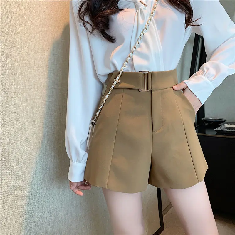 Trend High Waist All-match Wide Leg Pants Spring Summer New Solid Color Loose Youth Shorts Casual Fashion Women Clothing S-XL