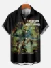 2024 Men's Retro Horror Movie Print Shirt 3D Print Turndown Collar Shirt casual  Short Sleeve Shirt Summer loose Shirts For Boys 4