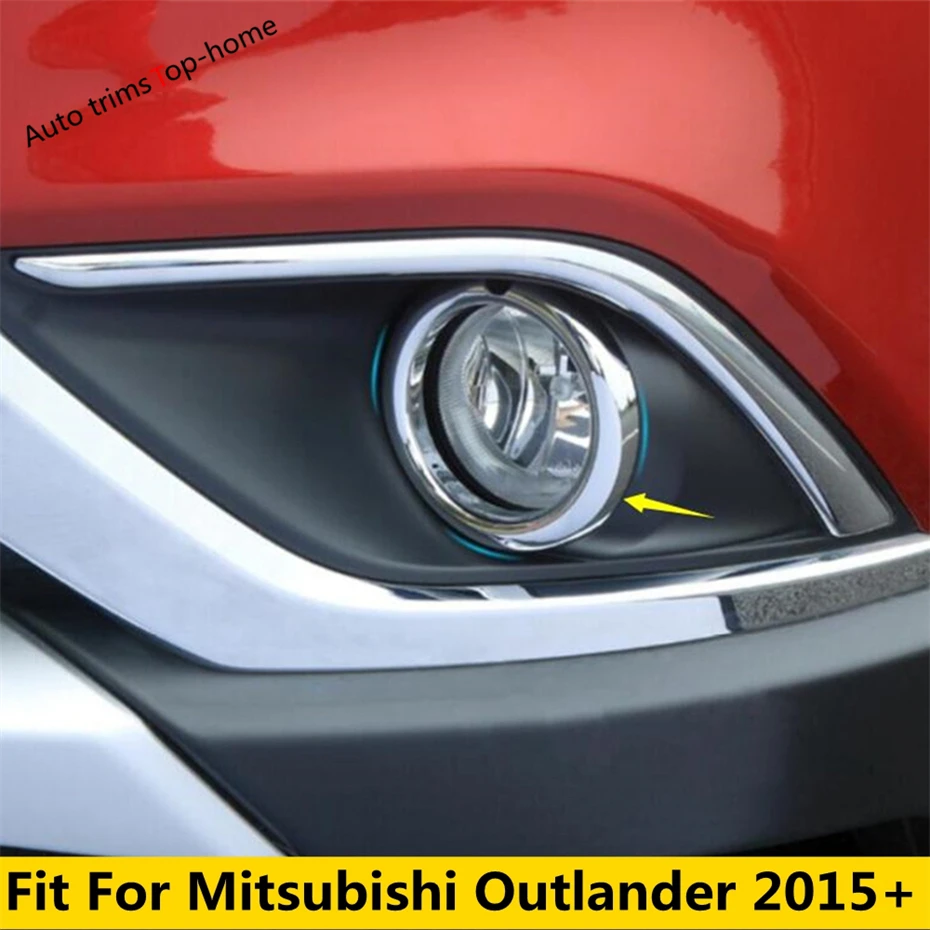 

ABS Chrome Front Bumper Fog Lights Lamps Ring Circle Cover Trim For Mitsubishi Outlander 2015 - 2021 Exterior Car Accessories