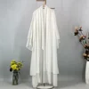 Abaya Ouverte en Mousseline de Soie pour Femme Musulmane, Kaftan Islamique, Caftan Marocain, Robe Modeste, Kimono de Dubaï, Ramadan Kebaya