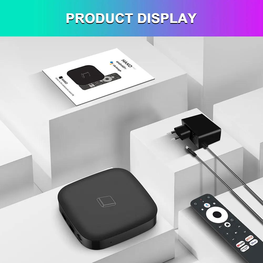 HAKO Pro Netflix TV Box Android 11 Amlogic S905Y4 2GB 16GB Google Certified AV1 1080P H.265 4K Wifi BT Media Player Set Top Box