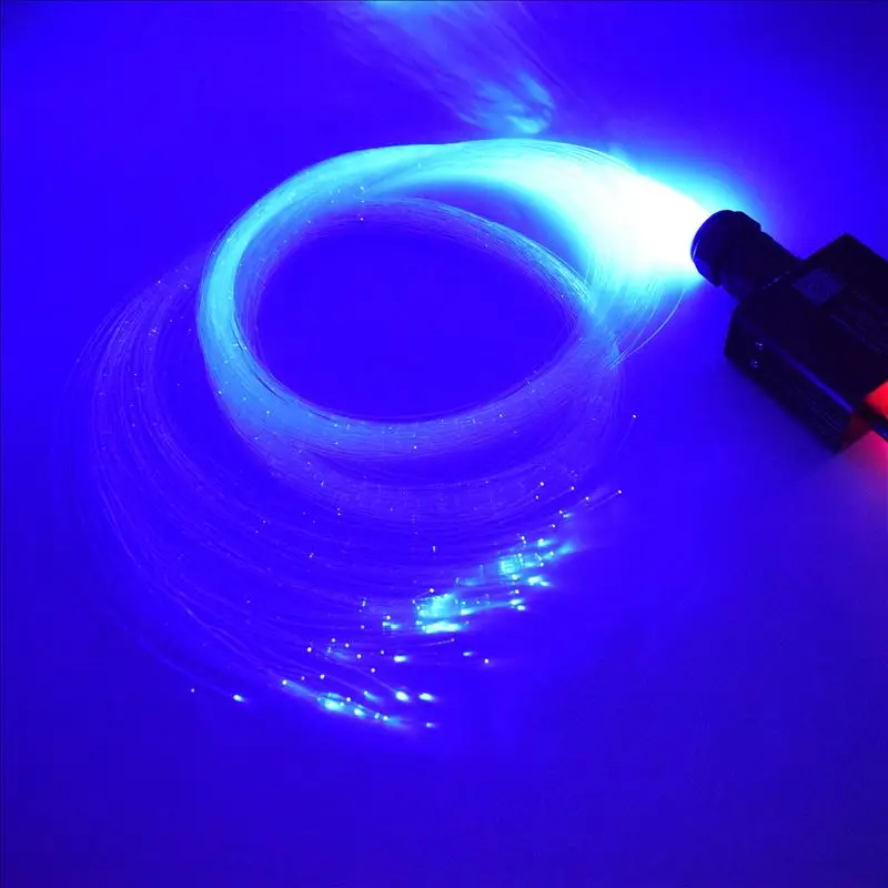 220V 16W RGB LED Fiber Optic Light Kit with Sparkle Flash Point PMMA Fiber Optic Cable for Decorate Lighting